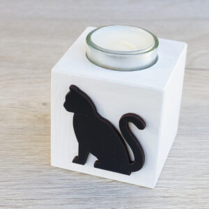 Kočičí svícen - Bílý