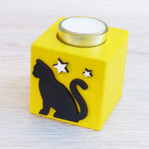 Kočičí svícen hvězdičky - žlutý