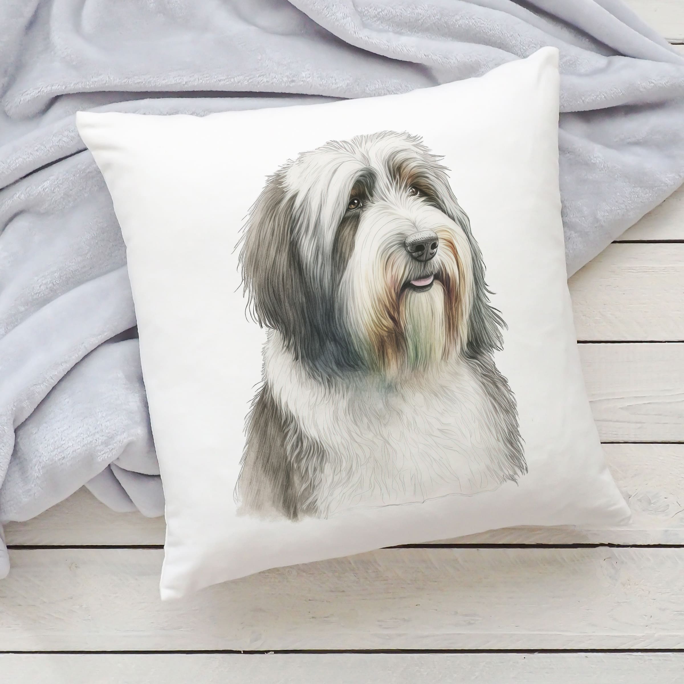 Polštář se psem - Bearded kolie