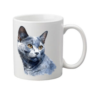 hrneček Ruskou modrou kočkou