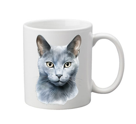 hrneček Ruskou modrou kočkou